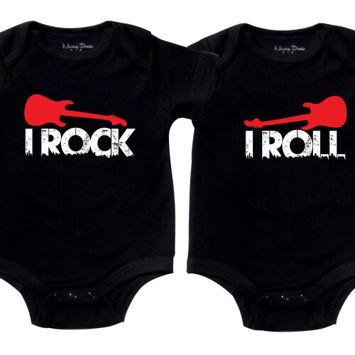 Rock and Roll Baby Boy Twins Matching Gift Set. Black Etsy