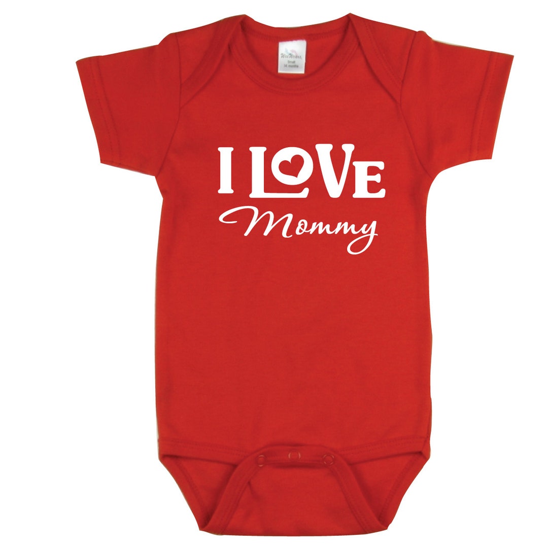 I Love Mommy Baby Clothes Mother's Day Gift Red Etsy