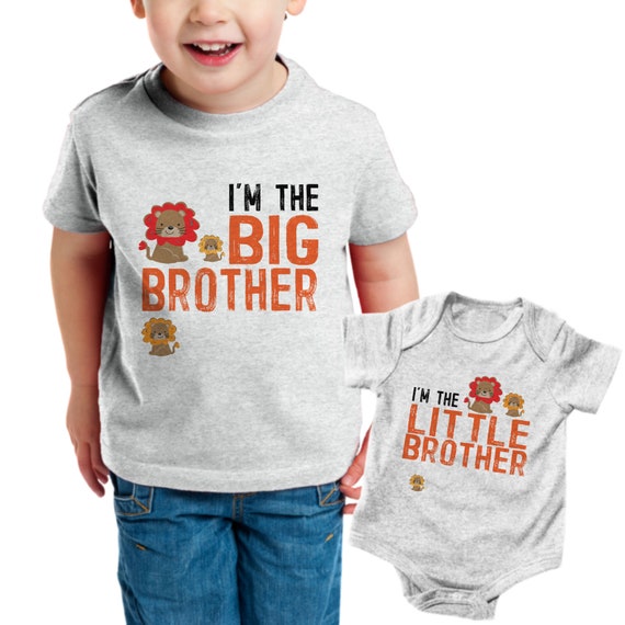 Custom Big Brother Lion Shirt, New Lil Bro Personalized T-shirt. Brothers  Shirts. Big Little Siblings Apparel