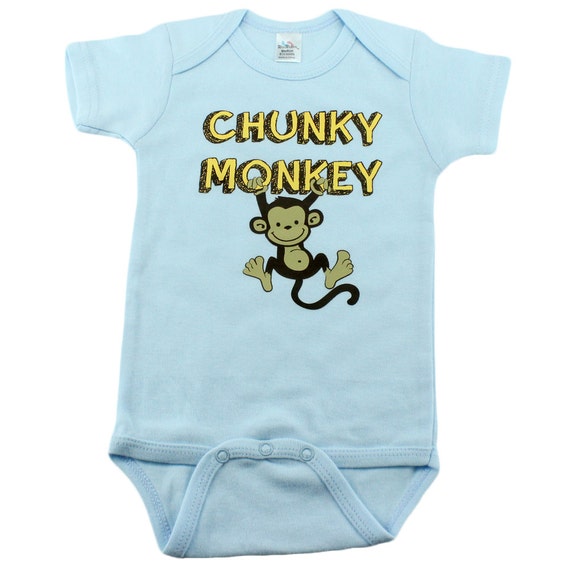 Chunky Monkey Cute Baby Boy Gift Blue Bodysuit | Etsy