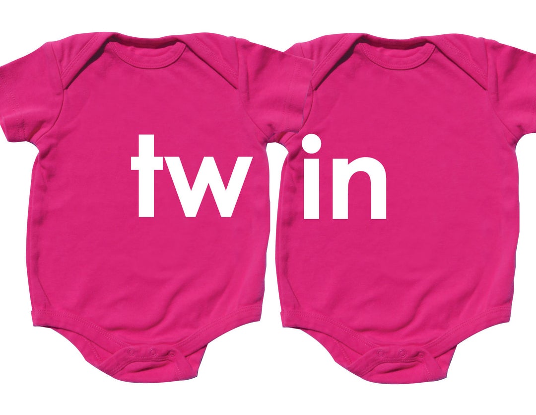 TWIN Hot Pink Twins Baby Girl Clothes Infant Matching Etsy