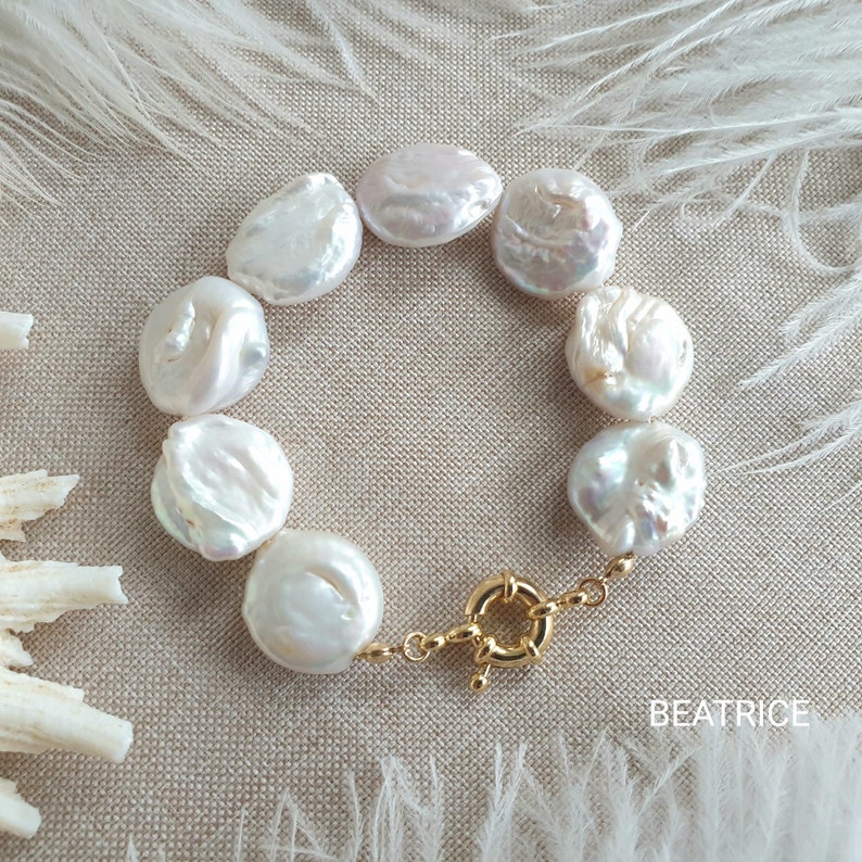 Gold Pearl Bracelet for Women with Freshwater Pearls, Natural Pearl Bracelet, Real Pearl Bracelet, Gifts for Her, Bridesmaid Gift BEATRICE
