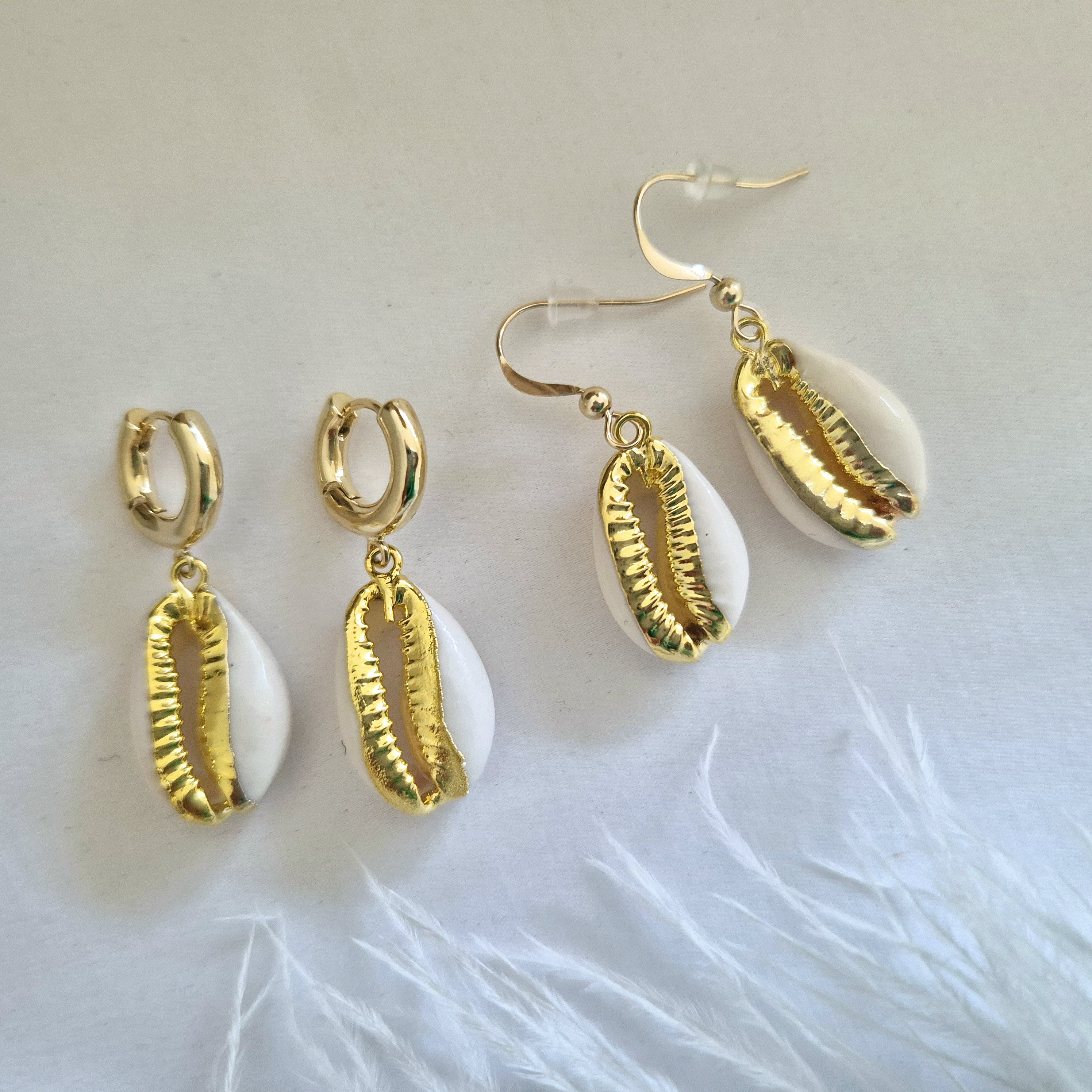 Shell Earr Shell Earrings, Cowrie Shell Earrings, Seashell Earrings - Etsy