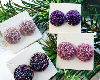 Druzy earrings, Druzy jewelry, Bling earrings, Glitter studs, Gift for her