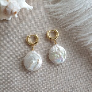 Baroque Pearl Drop Earrings for women, Bridal Drop Earrings Gifts for Her, Real Pearl Earrings for Mom, Keshi Pearl Earrings