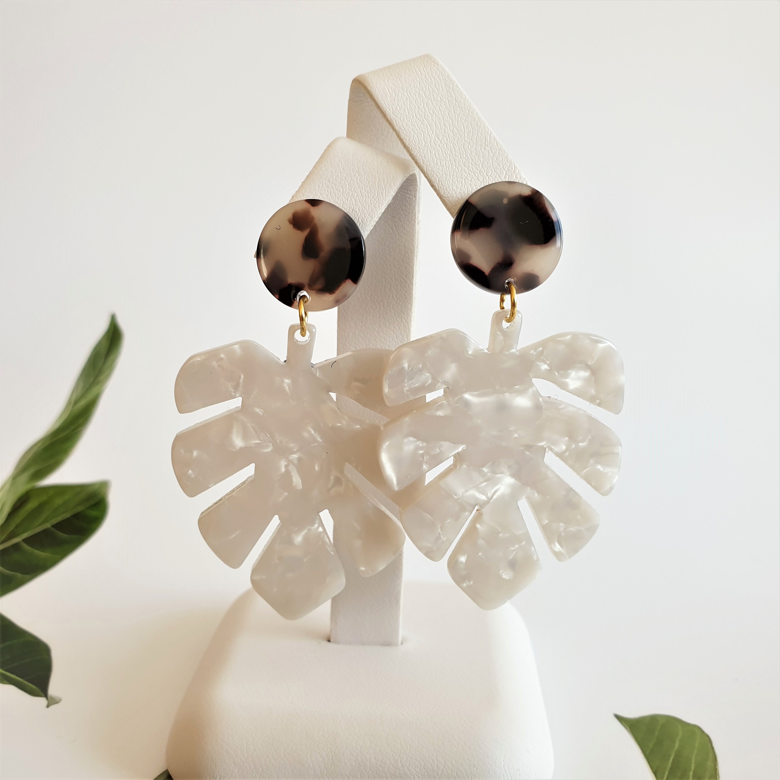 Wondermint Goods Monstera Leaf Acrylic Earrings