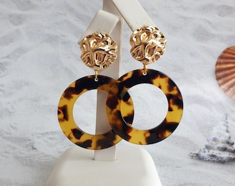 Tortoise shell earrings, Acetate earrings, Acrylic earrings