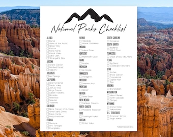 Updated! National Park Checklist, US National Parks, Traveling Checklist, Adventure/Wanderlust, Travel the United States