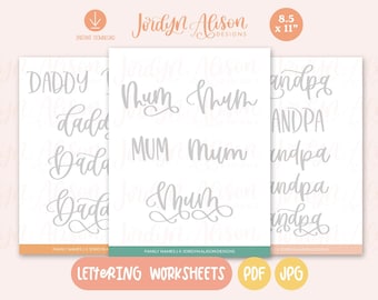 20 Ways to Letter the Alphabet Lettering Practice Worksheets, Hand ...