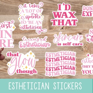 Esthetician Printable Stickers, Esthetician Png Stickers, Print then Cut Stickers, Cricut Stickers, Esthetician Sticker Pack