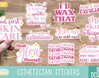 Esthetician Printable Stickers, Esthetician Png Stickers, Print then Cut Stickers, Cricut Stickers, Esthetician Sticker Pack
