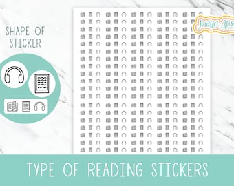 Reading Type Stickers, Reading Journal Sticker, Bookish Stickers, Print then Cut Stickers, Cricut Planner Stickers, Bullet Journal Stickers