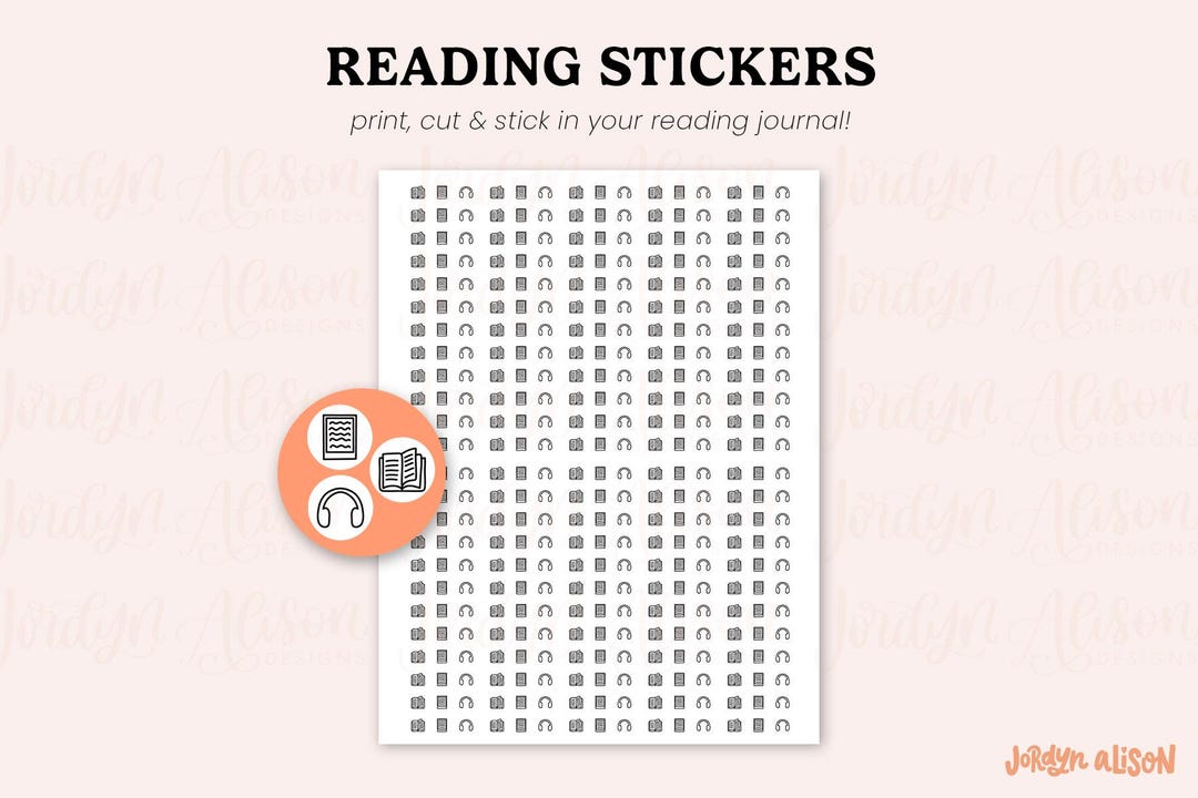 Reading Type Stickers, Reading Journal Sticker, Bookish Stickers, Print ...