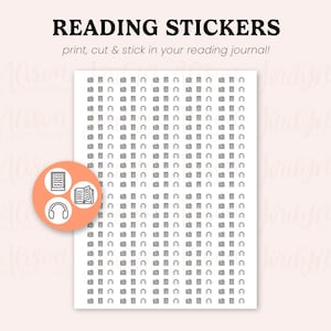 Reading Type Stickers, Reading Journal Sticker, Bookish Stickers, Print then Cut Stickers, Cricut Planner Stickers, Bullet Journal Stickers