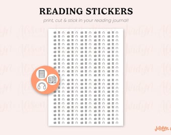 Reading Type Stickers, Reading Journal Sticker, Bookish Stickers, Print then Cut Stickers, Cricut Planner Stickers, Bullet Journal Stickers