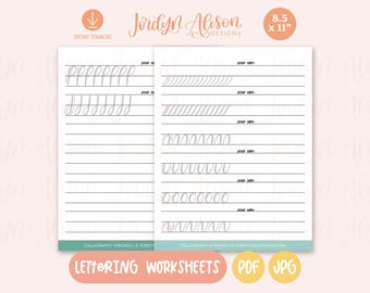 20 Ways to Letter the Alphabet Lettering Practice Worksheets, Hand ...