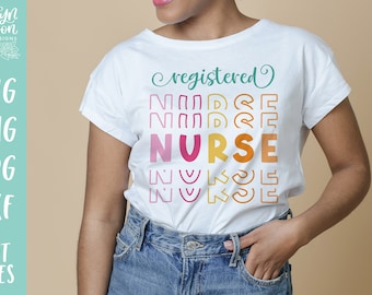 Registered Nurse Stacked SVG, Occupation SVG for Cricut, Nurse Shirt Svg, Gift for Nurse, Nursing Svg