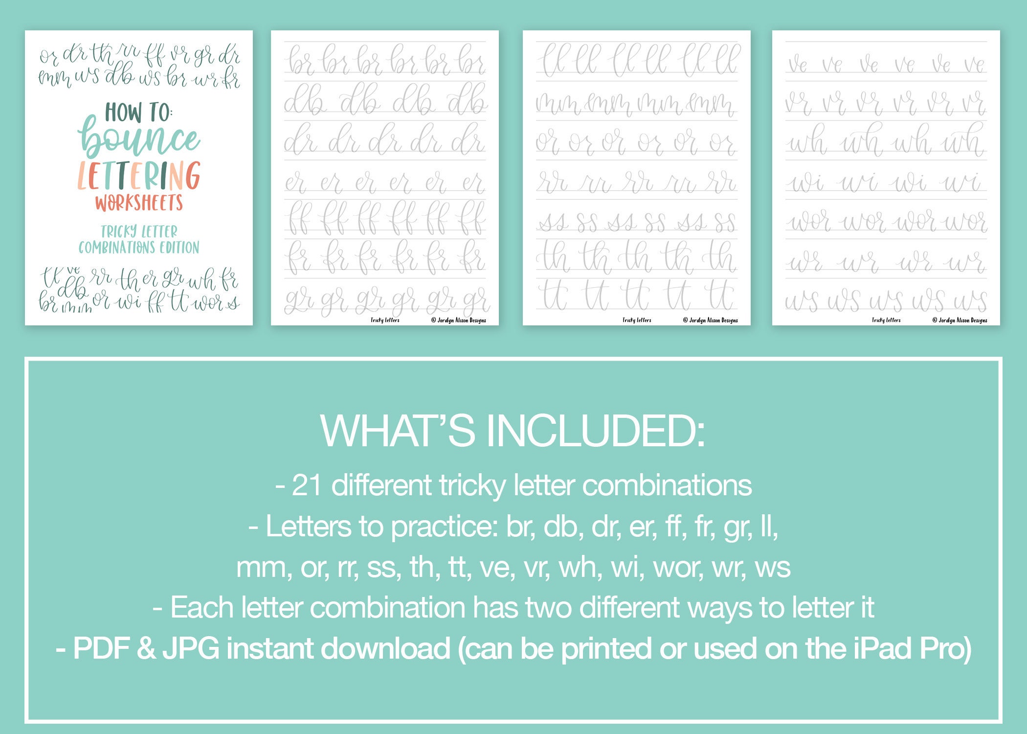 Bouncing Letters Shape Worksheet Tricky Letter Combinations Bounce Lettering Worksheets, Hand Lettering ...
