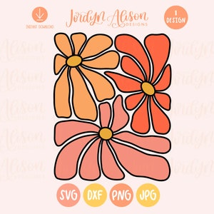 Fiore Blob ritagliato SVG, SVG ispirati a Matisse per Cricut, SVG floreali Boho, SVG Cricut, Clipart forme floreali astratte