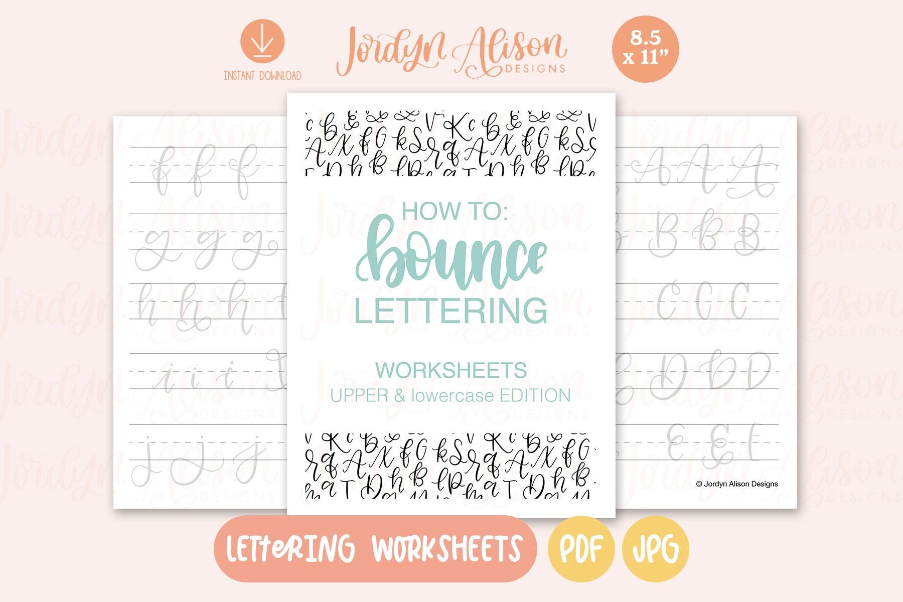 Bouncing Letters Shape Worksheet Bounce Lettering Worksheets, Alphabet Edition, Lettering Worksheets ...