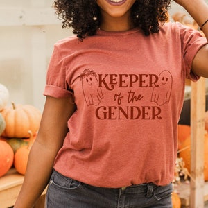 Keeper of the Gender Svg, Fall Halloween Gender Reveal, Baby Reveal, Spooky Ghost Gender Reveal, Gender Reveal Party Shirt Design image 3