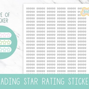 Star Rating Stickers, Reading Journal Sticker, Bookish Stickers, Print then Cut Stickers, Cricut Planner Stickers, Bullet Journal Stickers image 1