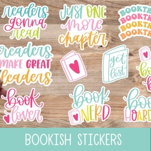 Autocollants imprimables livresques, autocollants Png Book Lover, autocollants Imprimé puis découpé, Autocollants Cricut, Autocollants Booktok, Pack d’autocollants de lecture