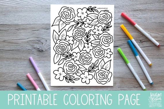 Spring Floral Printable Coloring Pages Adult Coloring