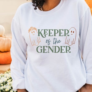Keeper of the Gender Svg, Fall Halloween Gender Reveal, Baby Reveal, Spooky Ghost Gender Reveal, Gender Reveal Party Shirt Design image 2