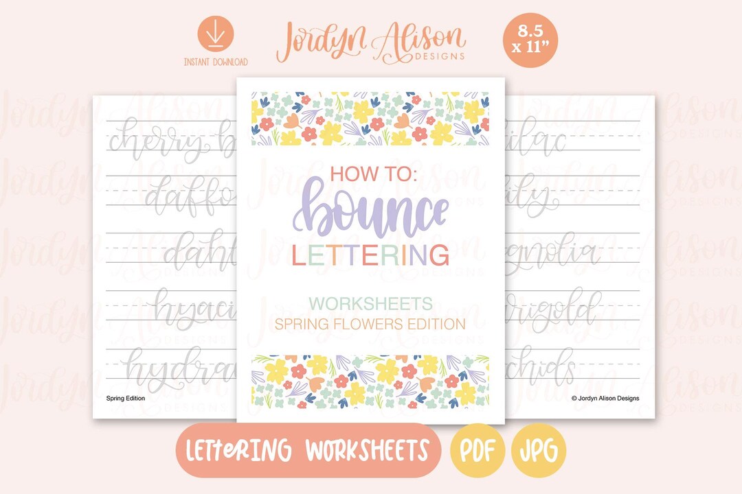 Bounce Lettering Worksheets, Spring Edition, Lettering Worksheets ...