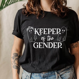 Keeper of the Gender Svg, Fall Halloween Gender Reveal, Baby Reveal, Spooky Ghost Gender Reveal, Gender Reveal Party Shirt Design image 1