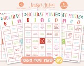 Christmas Movie Bingo Cards, Holiday Party Game (JPG)