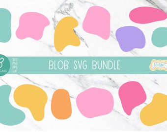 Blob Svg Bundle, Boho Shapes Svg, Abstract Shapes Svg, Paint Brush Strokes Svg, Blob Svgs for Cricut Silhouette