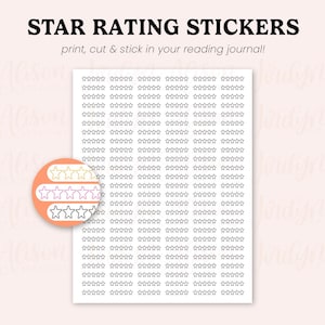 Star Rating Stickers, Reading Journal Sticker, Bookish Stickers, Print then Cut Stickers, Cricut Planner Stickers, Bullet Journal Stickers