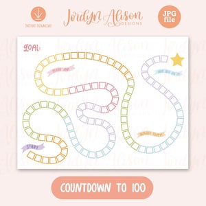Cuenta regresiva para 100, Rastreador de hábitos con 100 espacios / Libros de seguimiento, entrenamientos, hábitos / Rastreador de 100 tareas, Desafío de 100 días