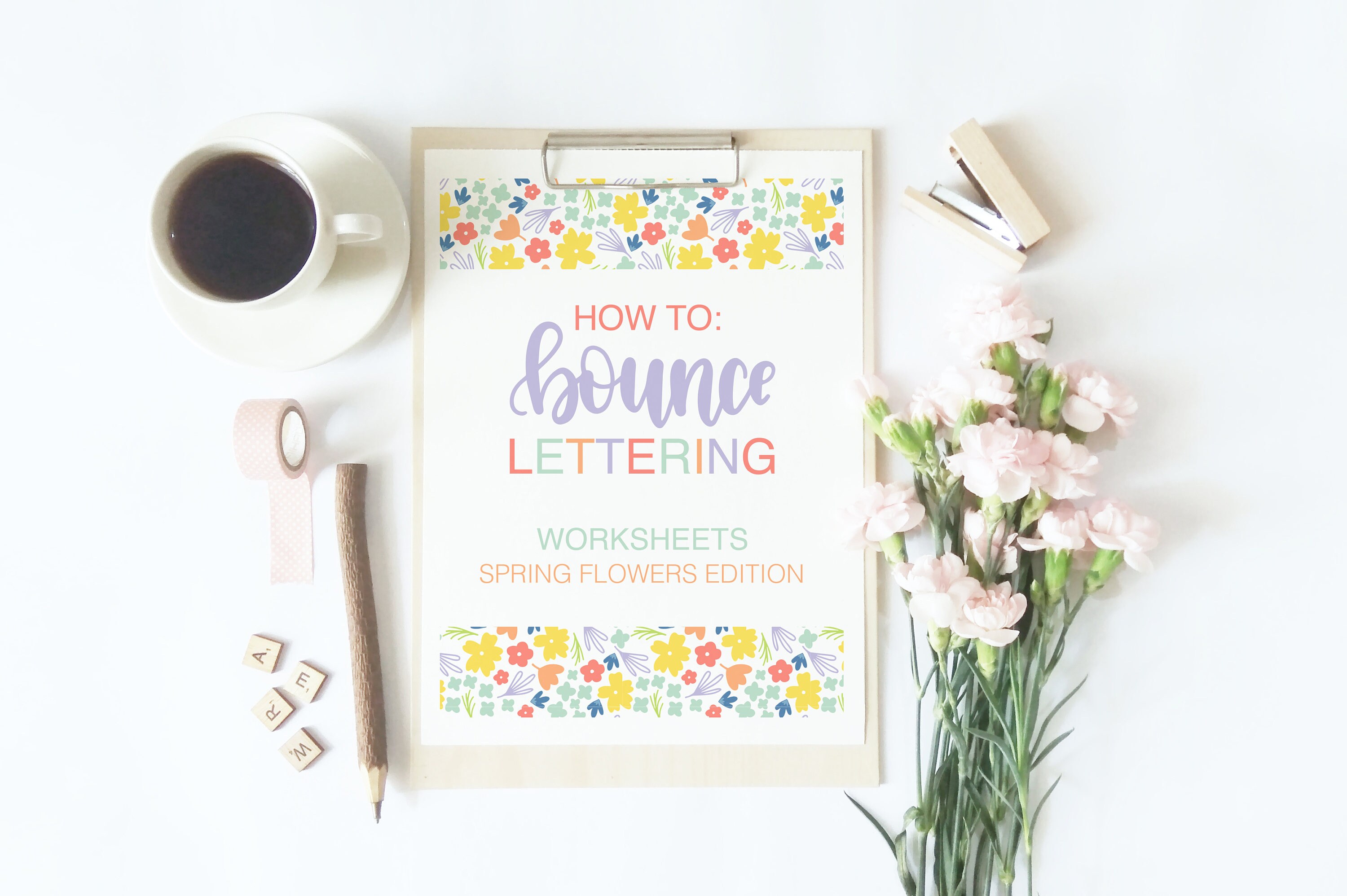 Bouncing Letters Shape Worksheet Bounce Lettering Worksheets, Spring Edition, Lettering Worksheets ...
