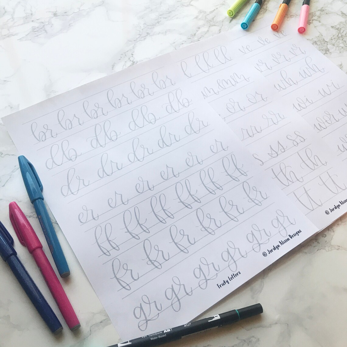 Bouncing Letters Shape Worksheet Tricky Letter Combinations Bounce Lettering Worksheets, Hand Lettering ...