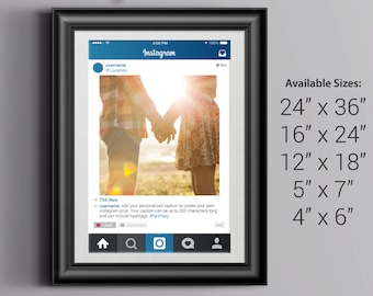 Frame Your Favorite Instagram Post- Personalizable Great DECORATION or GIFT Idea - Many Sizes Available -Put it on your wall or coffee table