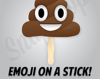 Poop Emoji on a Stick - Photobooth Prop - Great for all occassions. ~ 8 Inches comes assembled with stick HIGH QUALITY