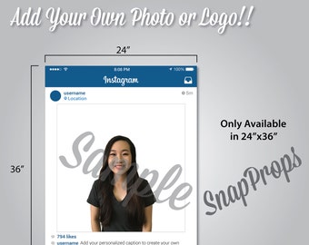 Add Your Own Picture or Logo!! Personalized Instagram Style Prop Frame DIGITAL FILE - (Birthdays, Weddings, Graduations, School Dances)