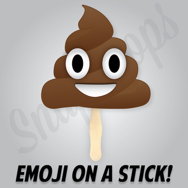 Poop Emoji on a Stick - Photobooth Prop - Great for all occassions. ~ 8 Inches comes assembled with stick HIGH QUALITY