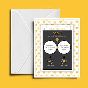 Personalized SMALL 'Connected' Style Valentines Day, Anniversary, Wedding Greeting Card