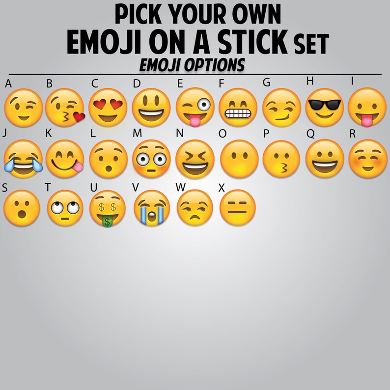 Pick Your Own Emoji on a Stick Smiley Emoji Party Photobooth Etsy