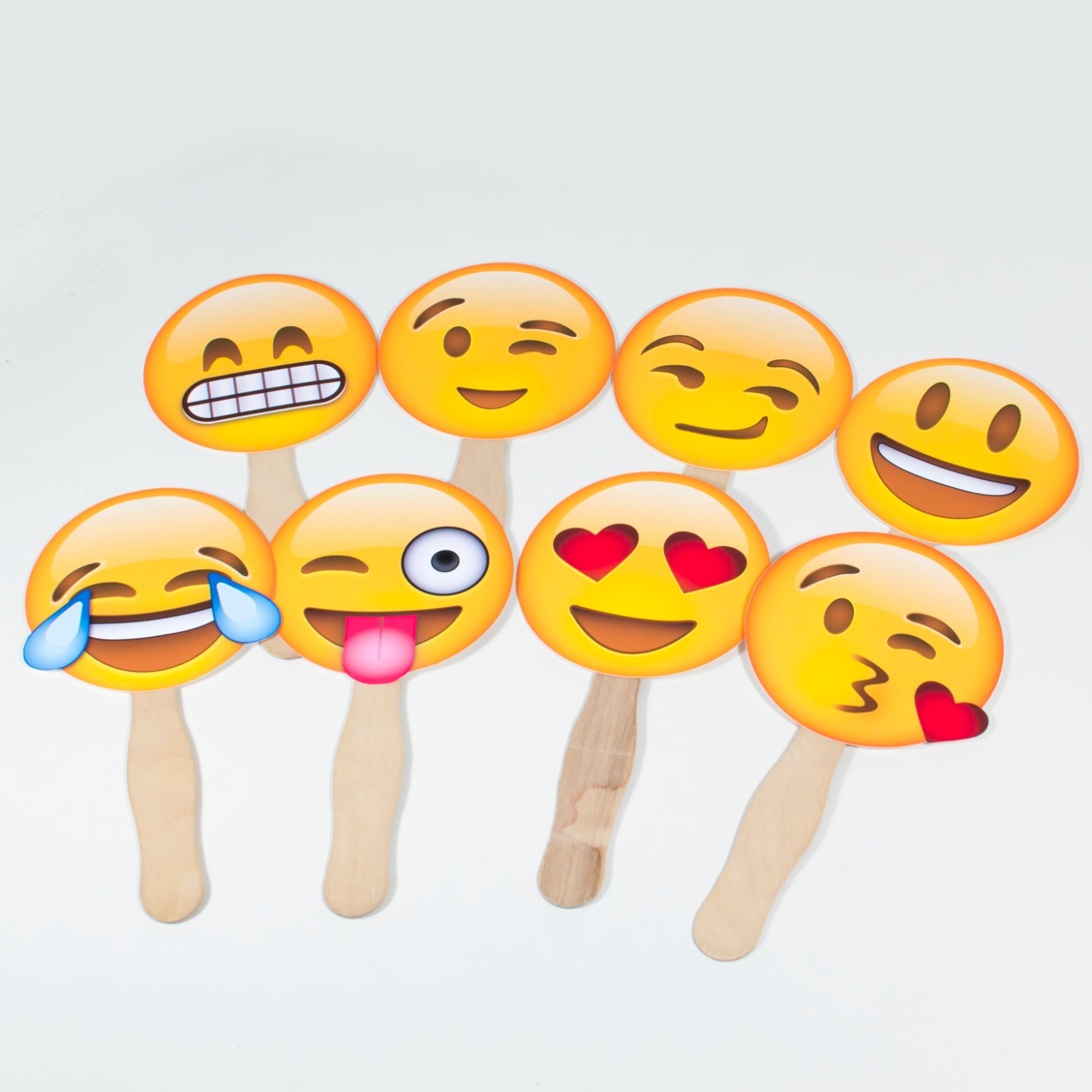 Emoji on a Stick Smiley Emoji Party Photobooth Prop Small Etsy