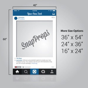 Personalized Instagram Style Prop Frame DIGITAL FILE - Perfect for all special events (Birthdays, Weddings, Graduations, School Dances)