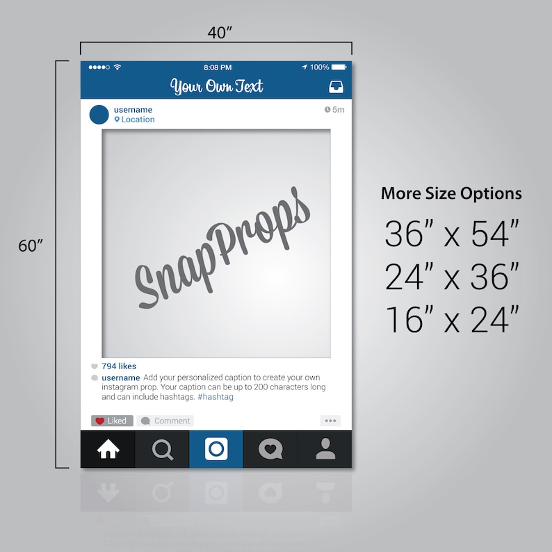 Personalized Instagram Style Prop Frame Digital File Perfect