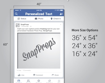 Personalized Facebook Style Prop Frame DIGITAL FILE - Perfect for all special events (Birthdays, Weddings, Graduations, Prom, School Dances)