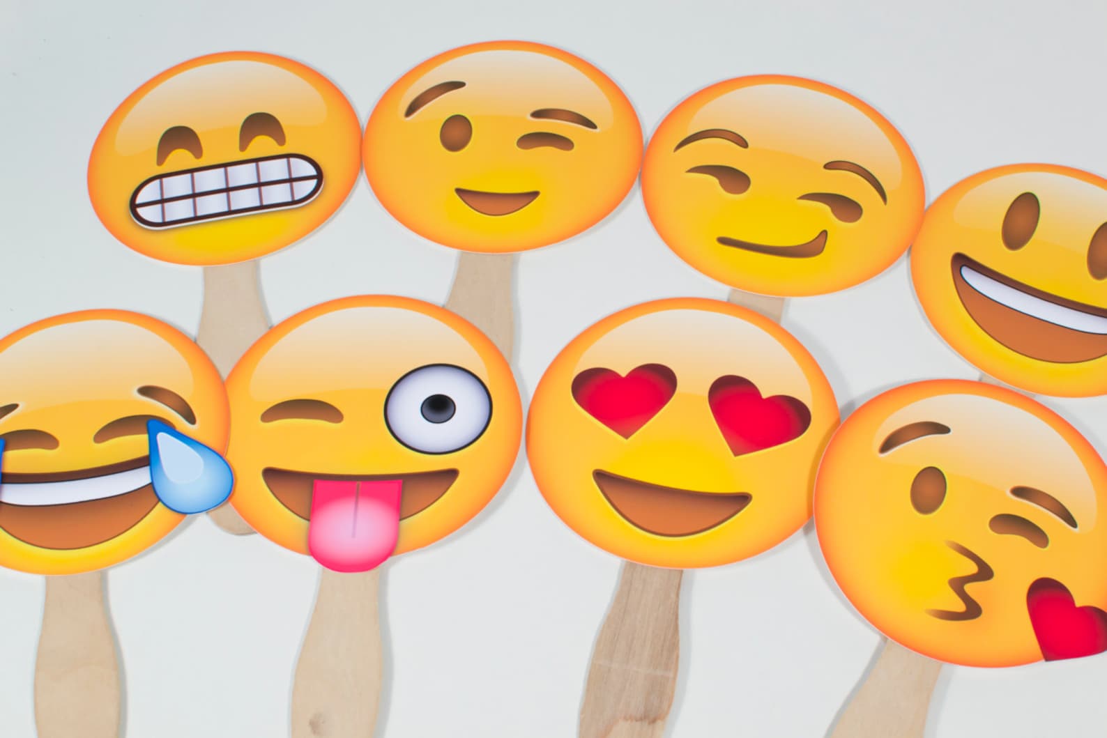 Emoji on a Stick Smiley Emoji Party Photobooth Prop Small Etsy