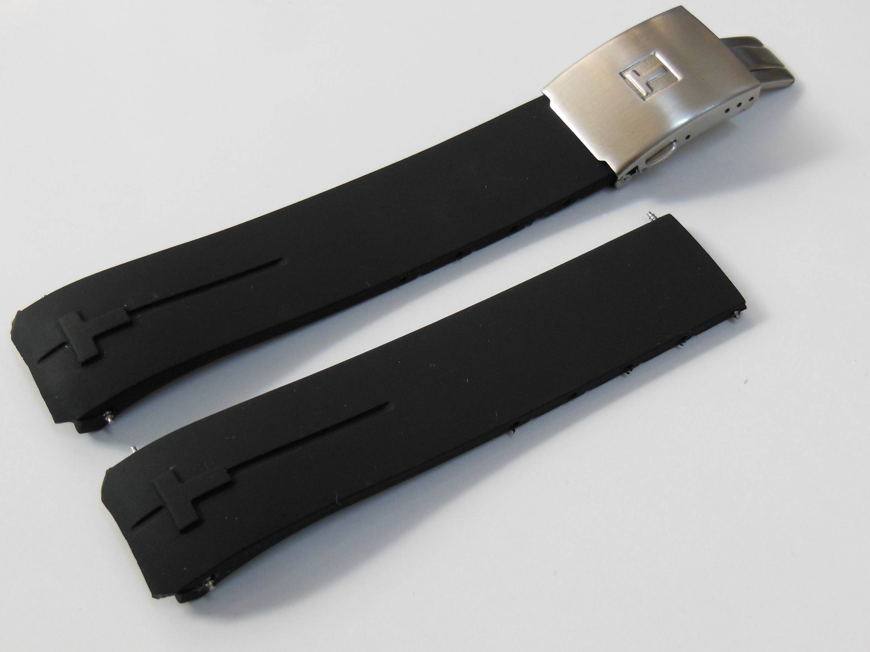 21mm Black Rubber Watch Strap Band For Tissot TTouch Expert