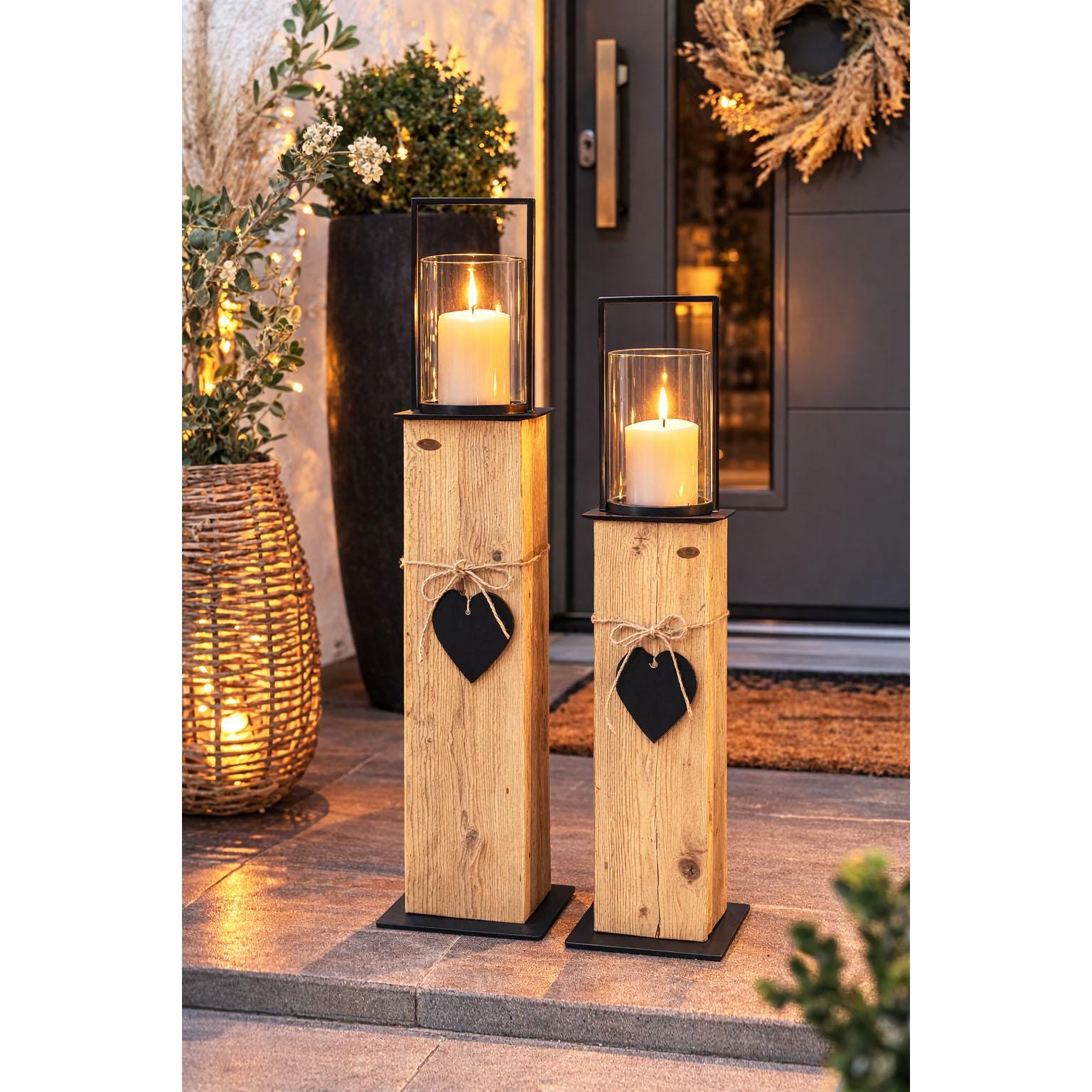 Große kerzenständer aus holz